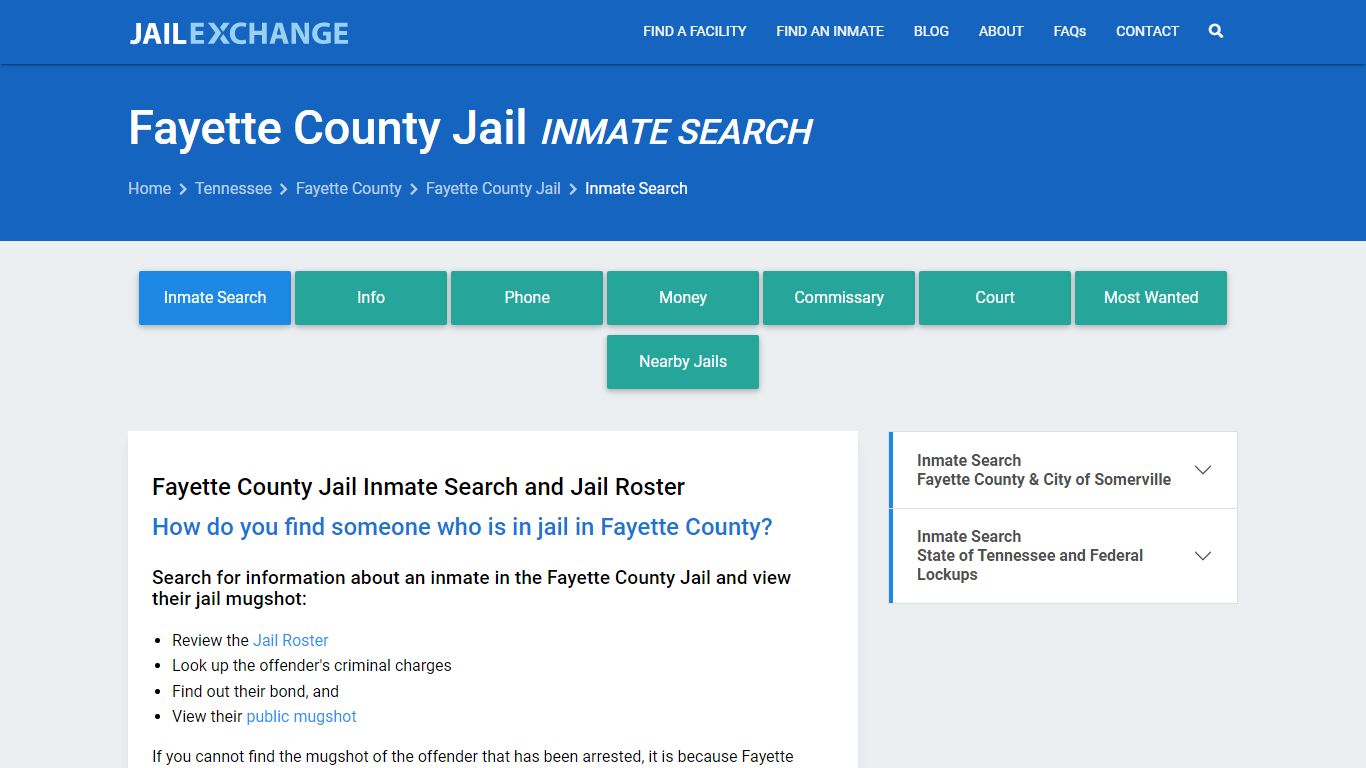 Fayette County Jail Inmate Search - Jail Exchange