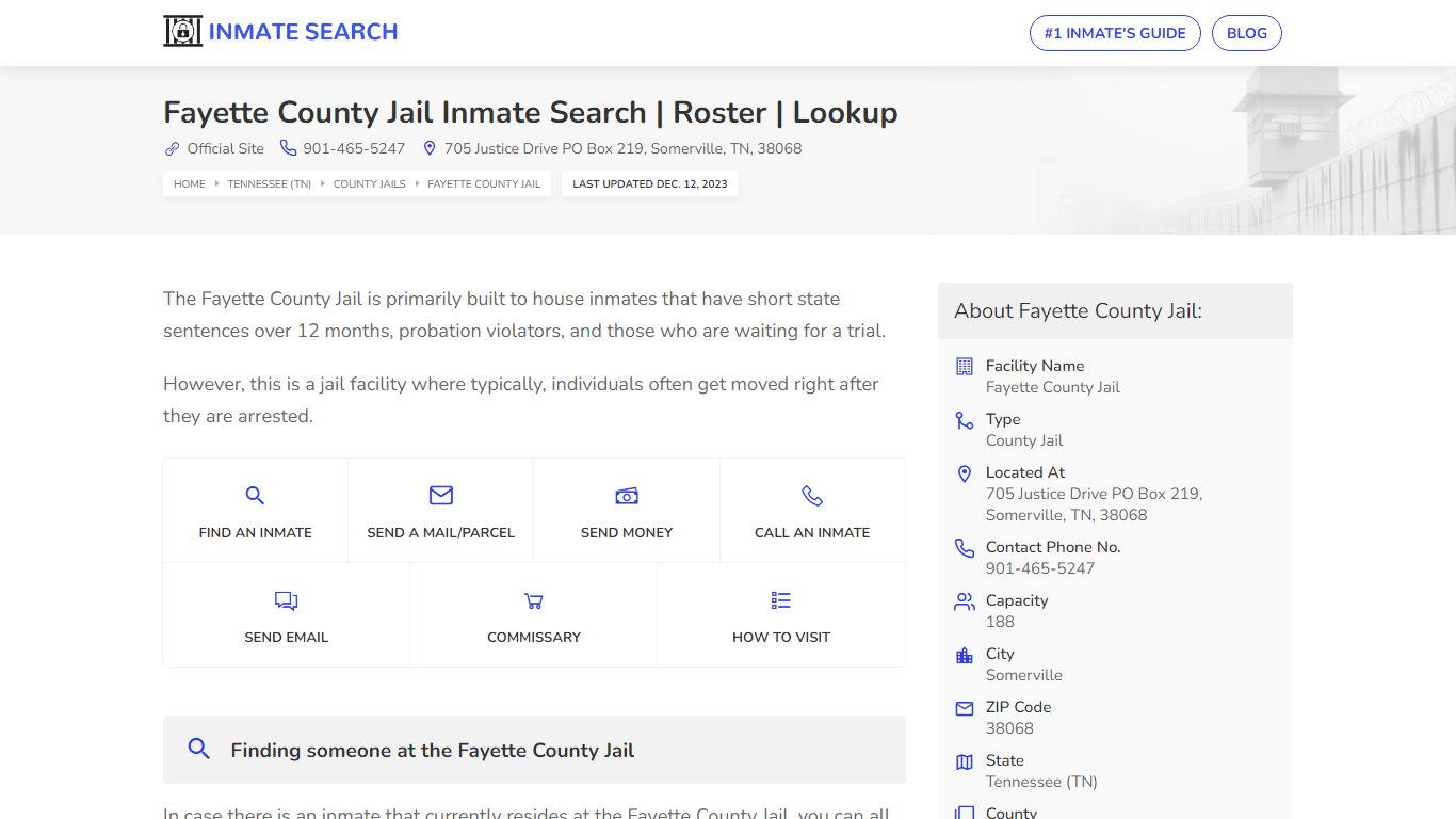 Fayette County Jail Inmate Search | Roster | Lookup