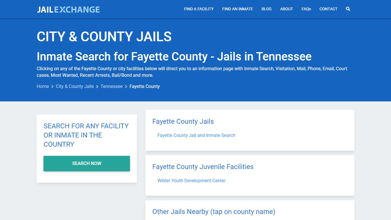 Inmate Search for Fayette County | Jails in Tennessee - Jail Exchange
